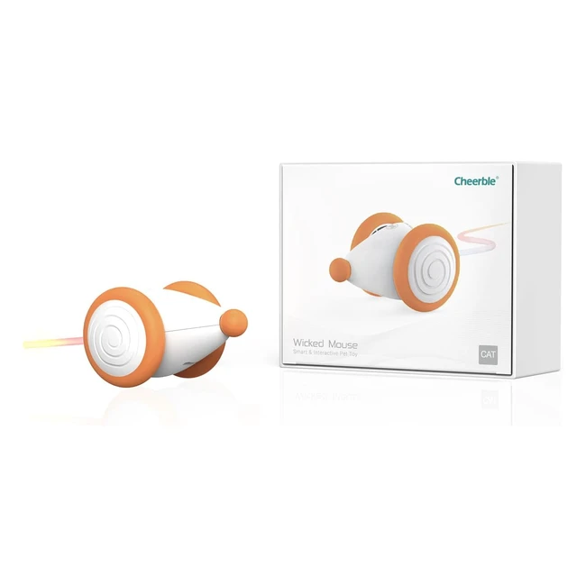 Jouet interactif pour chat Cheerble - Souris bionique avec lumières LED - Rechargeable par USB