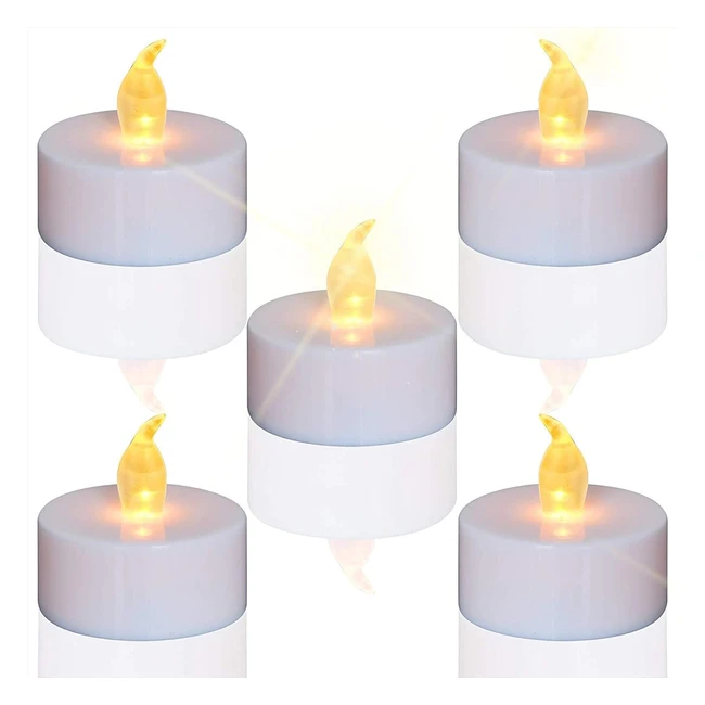 Flameless Tea Lights LED Candles - 24 Pack, Realistic Battery Operated Fake Candle