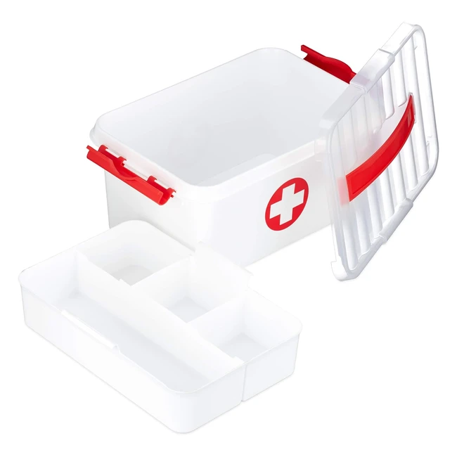Boîte de pansements vides pour urgences - Relaxdays 10026306 - HLP 21x30x145 cm