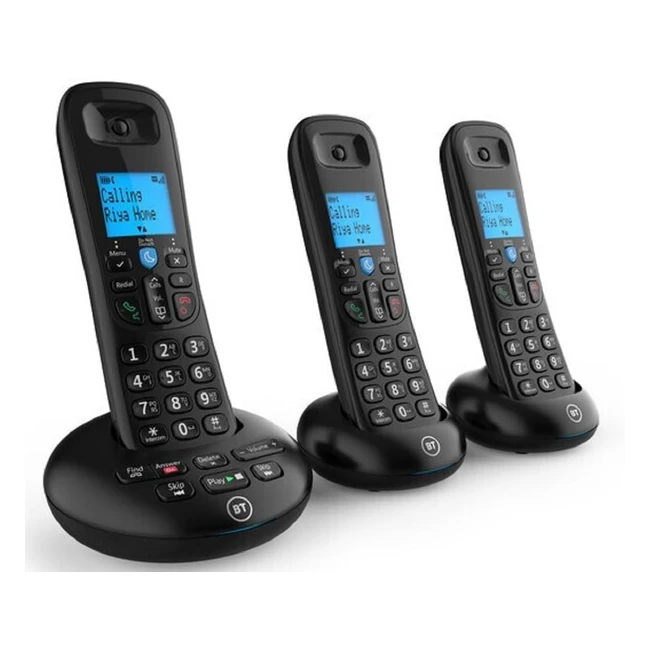 BT 3570 Cordless Landline House Phone - Nuisance Call Blocker - Trio Handset Pack