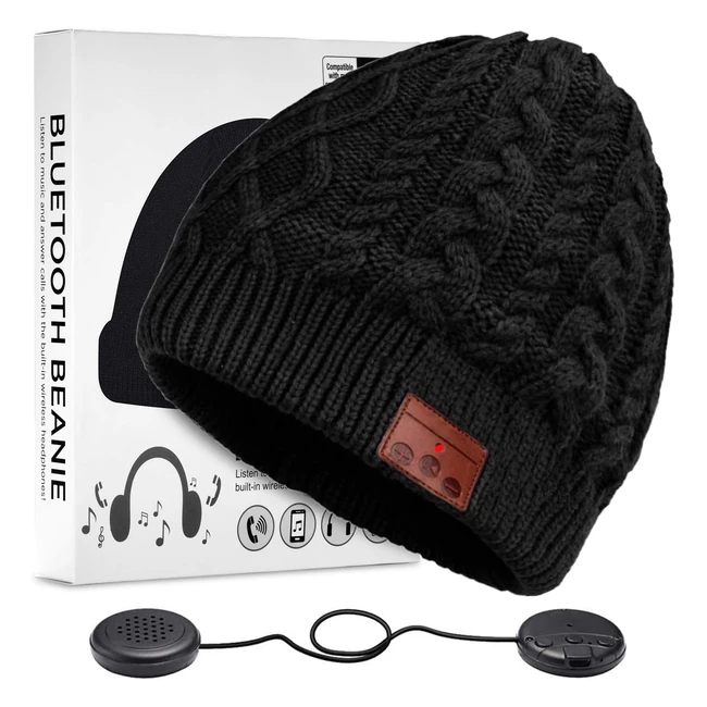 Bonnet Bluetooth Homme - Musique Stéréo, Sans Fil, Mise à Niveau - Noir02