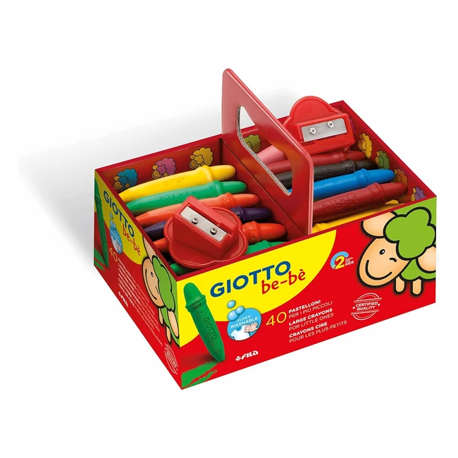 Giotto Beb Schoolpack 40 Maxi Crayons Cire  2 Taillecrayons