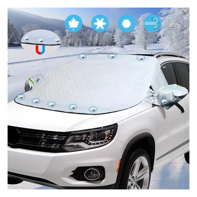 Housse Pare-Brise Voiture Magnétique | Protection Universelle Anti-Givre Neige Glace UV Pluie