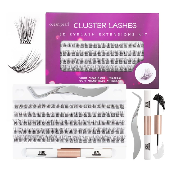Individual Lashes 120 Cluster Lashes DIY Eyelash Extension Kit | Thin Band | Wide Stem | Mix 1016mm Length CD Curl