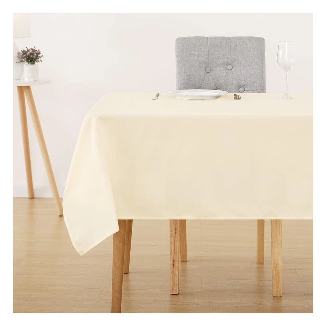Deconovo Home Decorative Oxford Wipeable Tablecloth - Water Resistant - 130x220c