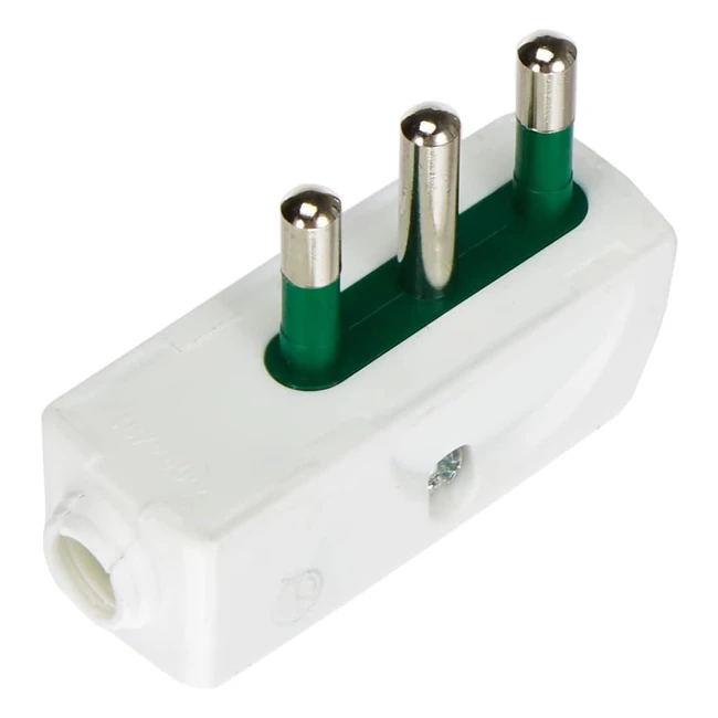 Spina piatta salvaspazio Vimar RI00207B 2pt 16A - Bianco