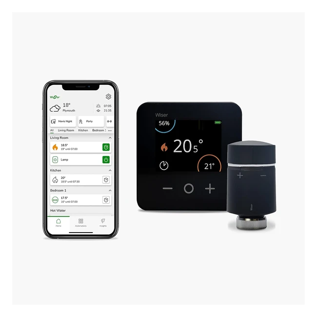 Wiser Anthracite Smart Thermostat Heating Kit - Control Anywhere - DIY Install