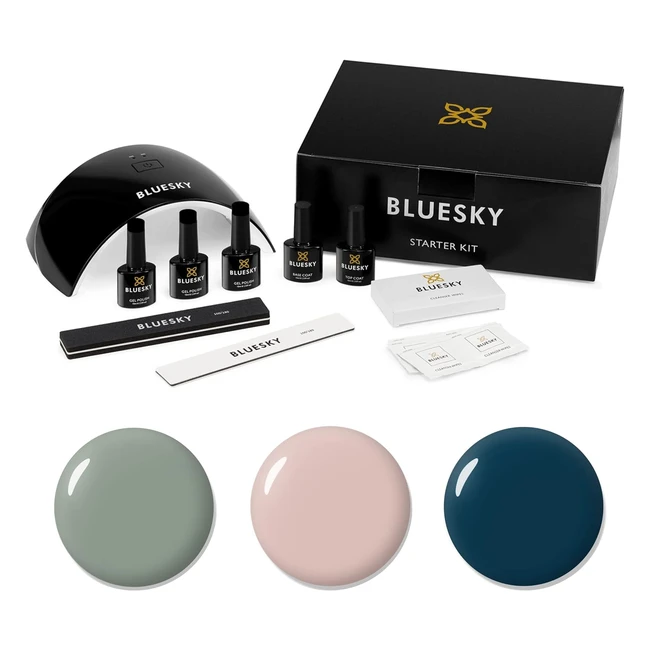 BlueSky Gel Nail Polish Starter Kit - Autumn Gel Nail Kit with 24W UV LED Lamp - Salon-Quality Manicures at Home