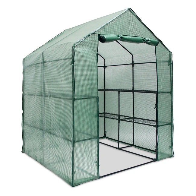 Serra Praticabile Relaxdays PE 195x140x140 cm - 8 Ripiani - Giardino e Orto