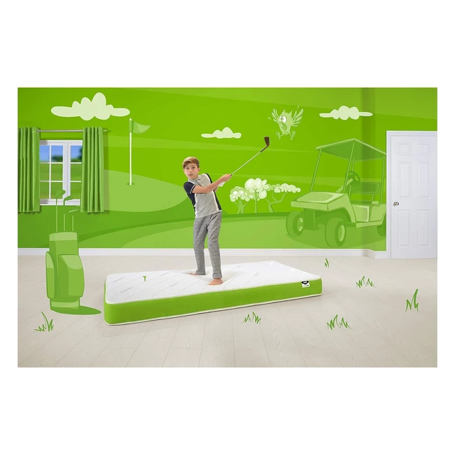 Jaybe Simply Kids Antiallergy Foam Free Sprung Mattress - European Single White | Eco-Friendly, Purotex Treated, Breathable Comfort Layers