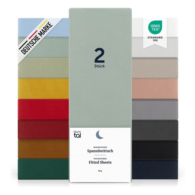 Blumtal Mikrofaser Spannbettlaken 180x200cm - OekoTex zertifiziert bis 25cm Mat