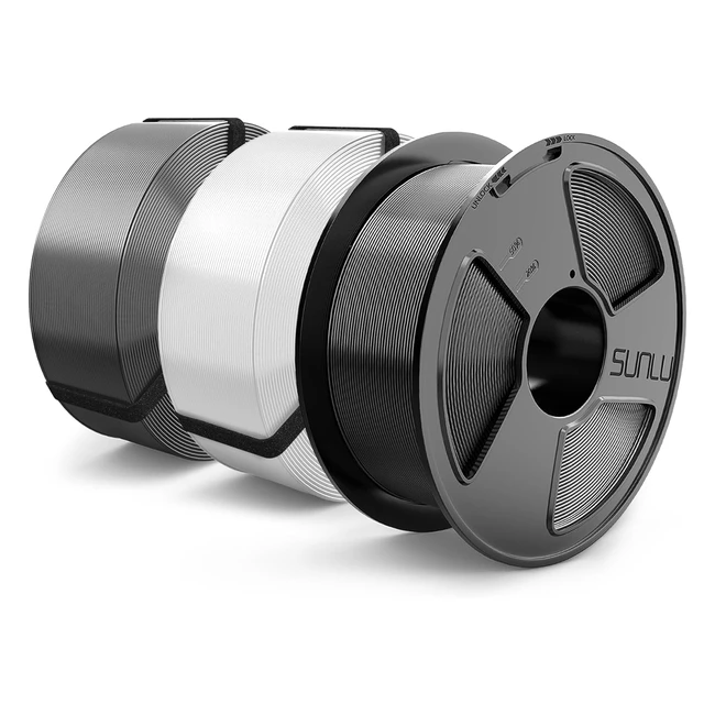 Filament PLA Meta Sunlu 1kg - Bobine Réutilisable - Précision 0.02mm - Noir/Blanc/Gris