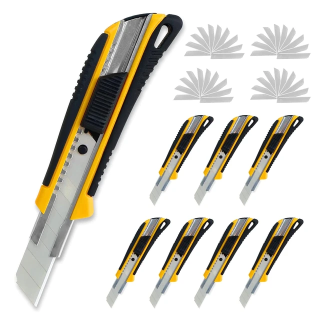 Juego de Cuter CCLife 8 Piezas + 40 Piezas de Recambio - Corta Materiales de Diferentes Grosores