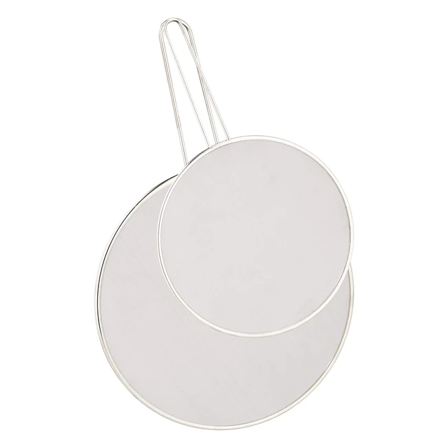 Paraschizzi per padelle Relaxdays set da 2 in acciaio inox con manico 25-33 c