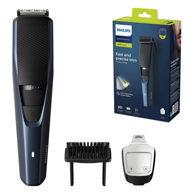 Philips Barttrimmer Series 3000 - Elektrischer Bartschneider fr Herren mit Det