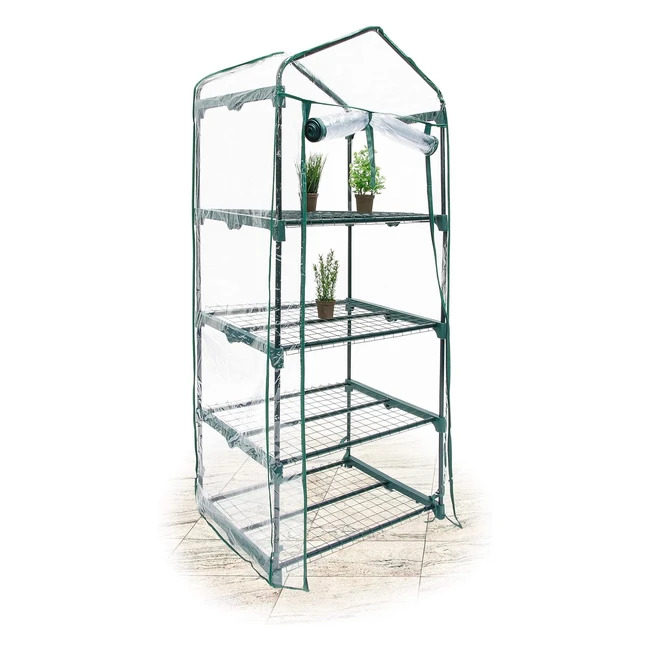 Serra Vivaio per Giardinaggio Relaxdays 4 Ripiani HLP 156x70x50 cm - Accessorio 