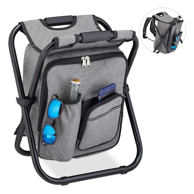 Tabouret de camping pliant transportable léger - Relaxdays 43x35x29