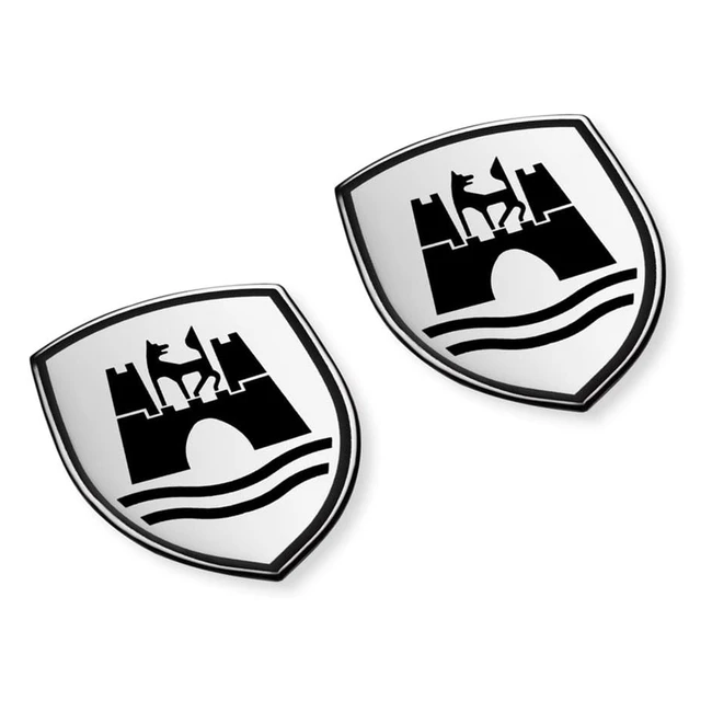 Lot de films dcoratifs Volkswagen avec emblme Wolfsburg noir satin chrom b