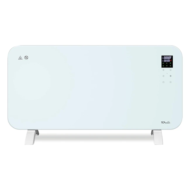 TCP Smart Glass Panel Heater 2000W - White, Smaradgwh2000uk - 2 Heat Settings, Voice Control, Timer