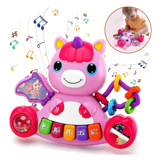 Musical Unicorn Baby Piano Toys 6-12 Months | Interactive Early Learning Toys | Christmas Birthday Gifts