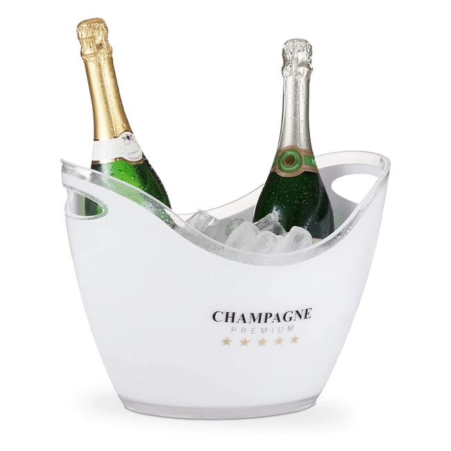 Secchio Ghiaccio Champagne Premium 6L - Portatile e Resistente - Relaxdays