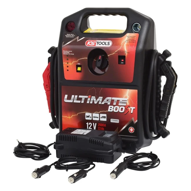 Booster Batterie Voiture KS Tools 5501810 - Chargeur 12V 2500A - Moteurs Essence et Diesel - VL au VUL