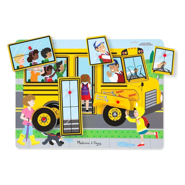 Melissa & Doug Puzzle Legno Bambini Autobus Parlante - Gioco Educativo 2 Anni