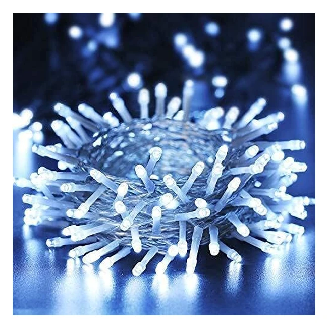 Philzops 200 LED Natale Catena di Luci 20m - Decorative Stringa Luci LED per Esterno Giardino Feste Casa - Bianco Freddo