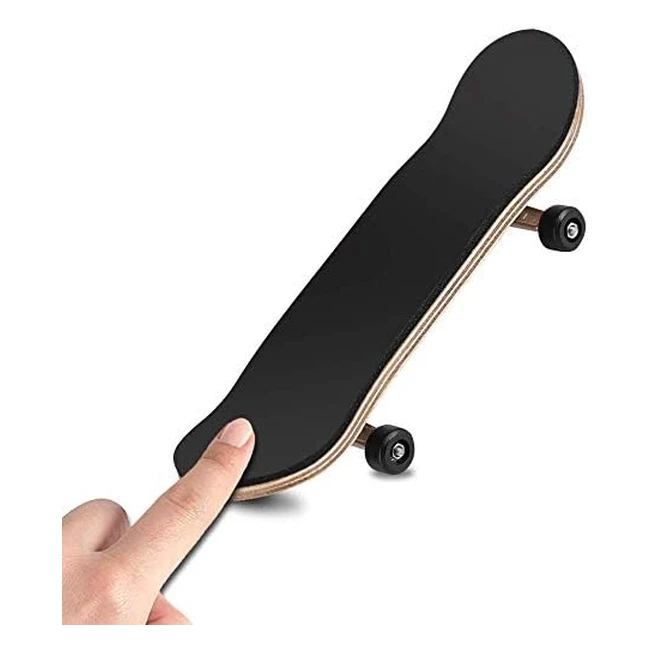 Mini Diapasón Patineta de Dedos Profesional Maple Wood DIY - Negro