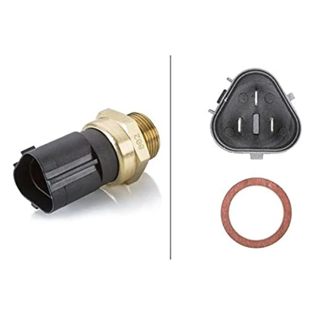 Interrupteur de température ventilateur de radiateur Hella 6ZT 007 800111 - 12V - 3Ple - Fiche plate - Viss - Double sortierelais