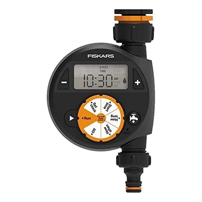 Programador de tiempo Fiskars con 1 salida - Ahorro de agua - Pantalla LCD - Tam