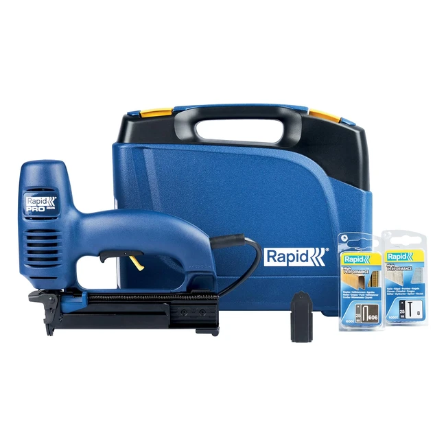 Graffatrice Elettrica Rapid Pro R606 - Impatto Regolabile - Piastra Rimovibile - Custodia Inclusa
