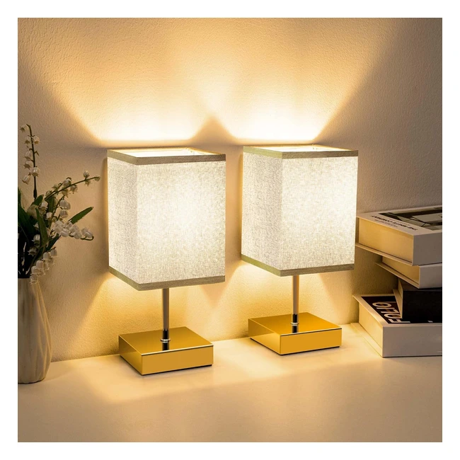 RadiantBeam Bedside Lamps Set of 2 - Touch Lamp for Bedroom & Living Room - 3-Way Dimmable