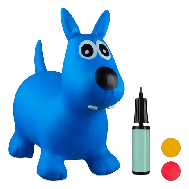 Saltador hinchable perro para niños hasta 50 kg - Color azul - Relájate Days