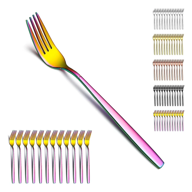 Ensemble de fourchettes en acier inoxydable Berglander, 12 pièces, placage coloré en titane, idéal pour la maison et les occasions spéciales