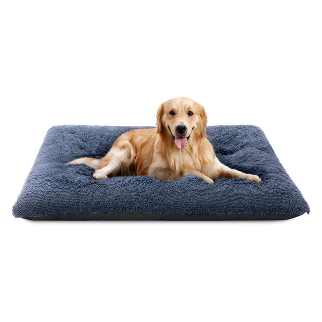 YojoGee Medium Dog Bed - Washable Crate Bed, Calming Anti-Anxiety, Plush Cushion - Dark Grey, 50x75x7cm