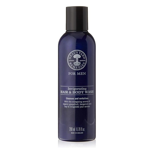 Certified Organic Invigorating Hair & Body Wash - Neal's Yard Remedies - Revitalizes Mind - 200ml