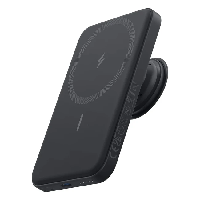 Anker 622 Magnetic Power Bank Maggo with PopSocket 5000mAh - Black