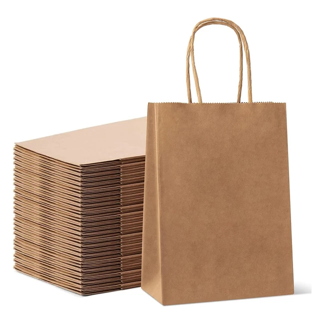 Hausprofi 25pcs Kraft Paper Bags for Gifts - Strong  Stylish - 27x21x11cm