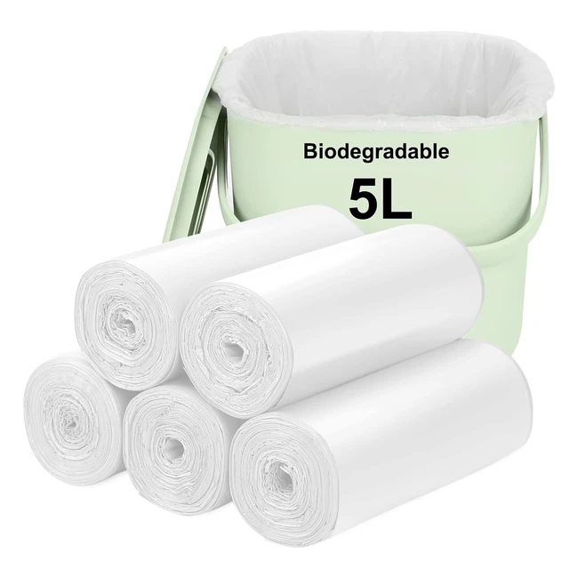Biodegradable Trash Bags 120pcs Aievrgad 5L/12Gallon Small Garbage Bags