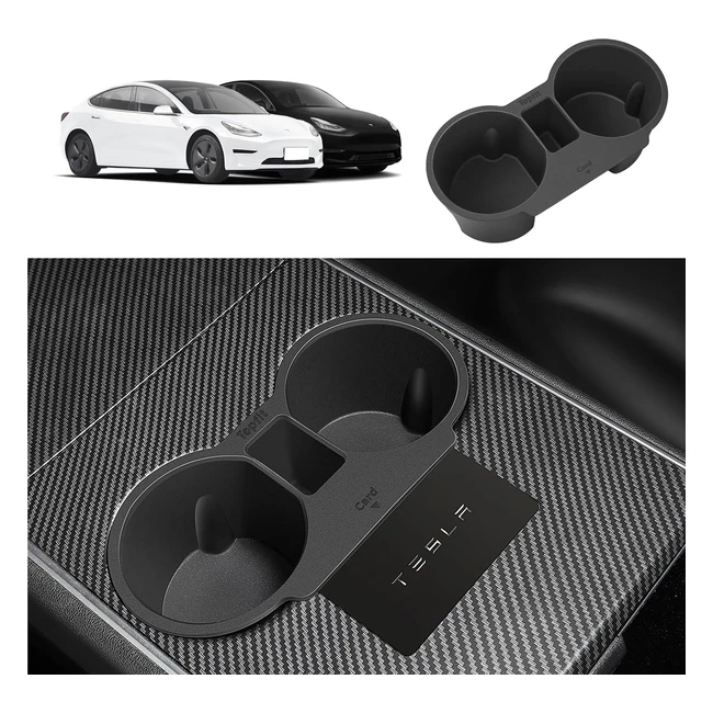 Support de gobelet en silicone pour Tesla Model Y et Model 3 - Pratique et durab