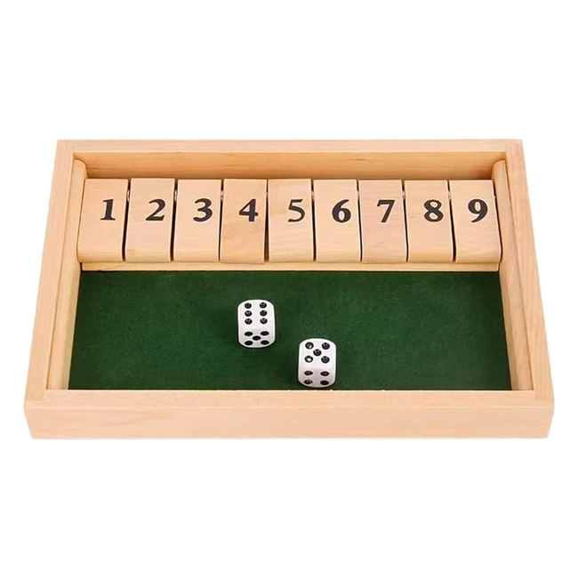 Jeu de société en bois Shut the Box - Classique - Jeu de dés - Jeu de rassemblement de la famille - Jouet de voyage