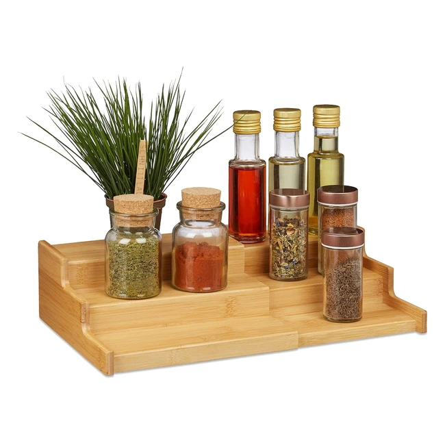 Étagère en bambou 3 niveaux Relaxdays - Aspect naturel - HLP 9x38x22cm