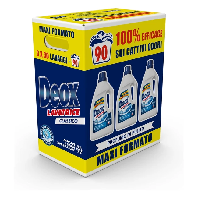 Deox Detersivo Lavatrice Liquido Classico 90 Lavaggi - Rimuove Macchie e Odori -