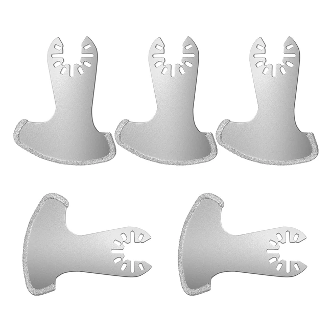 Leiluo Oscillating Multi Tool Blades - 5 Pack Diamond Multitool Blades for Grout Removal - Fit Dewalt, Milwaukee, Makita, Ryobi, and More