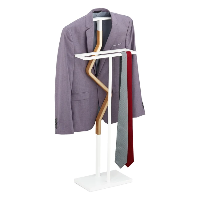 Valet de chambre pour costume Relaxdays 110x46x19 cm - BlancNature