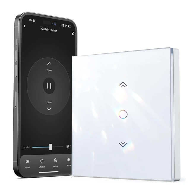 Interrupteur Volet Roulant Connecté Etersky Bonton Alexa - Contrôle à Distance - WiFi - Neutre Requis