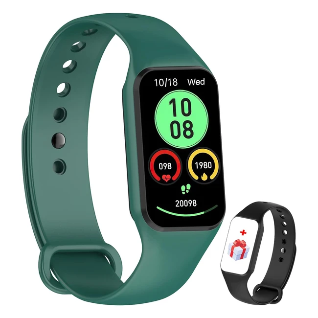 Smartwatch IOWODO R1 Uomo Donna - Monitor Cardiaco Sonno - Impermeabile IP68 - Android iOS - 2 Cinturini