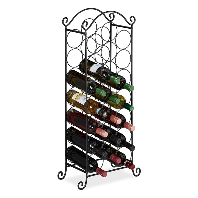Cantinetta Portabottiglie Relaxdays - 21 Bottiglie - Design Elegante - Nero