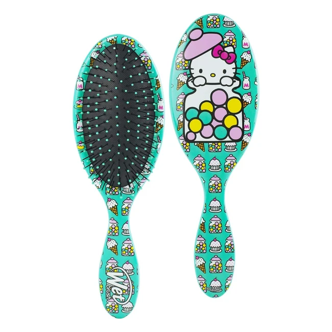 Brosse à cheveux démêlante WetBrush Original, ultra-douce, poils ergonomiques, sans douleur, pour tous les âges, Hello Kitty, bonbonnière bleue